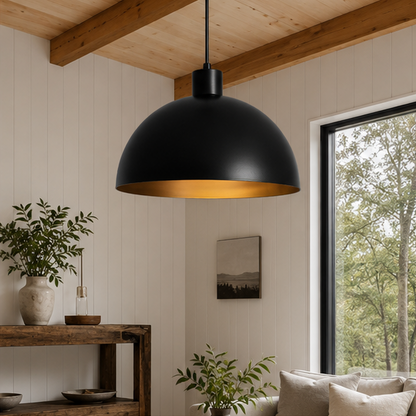 Mid-Century Modern Pendant Industrial Metal Dome Light