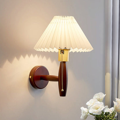 Mid-Century White Shade Wall Light 0