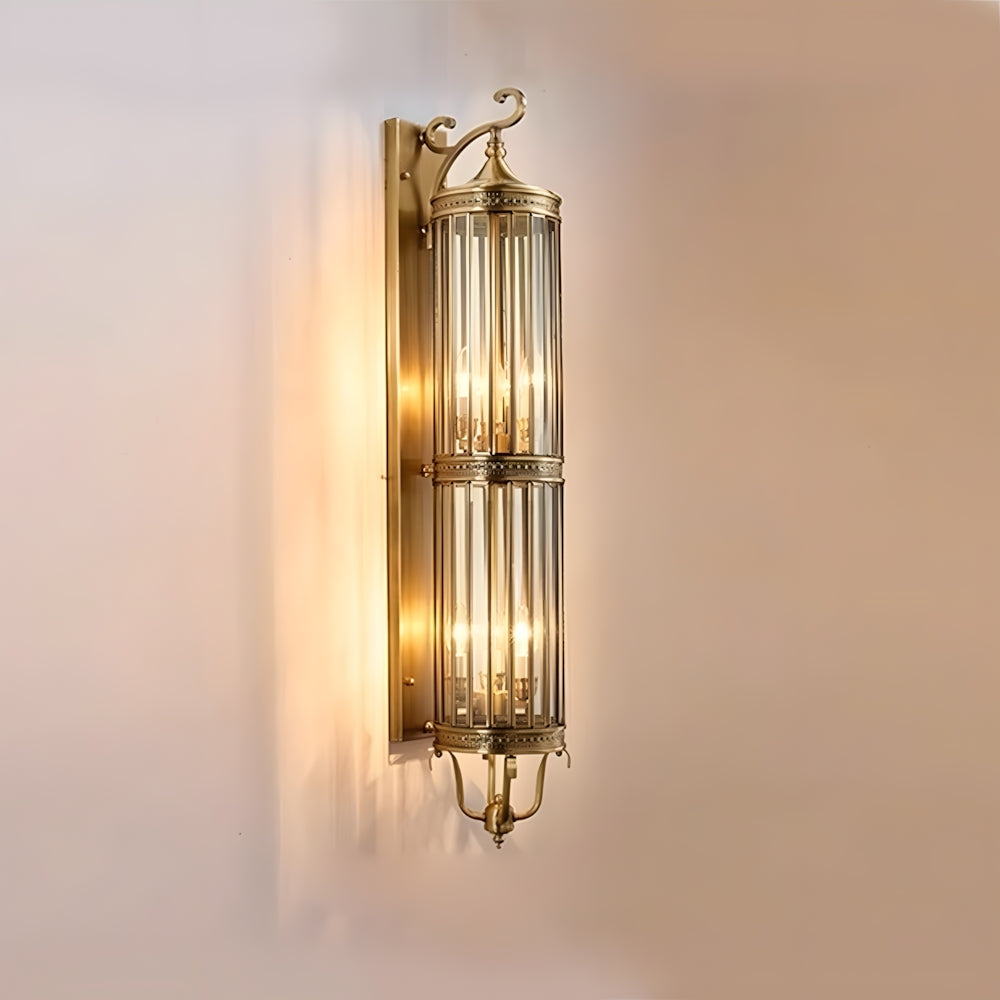 LuxRoyale Brass Outdoor Porch Wall Light, Weatherproof Mid Century Lantern
