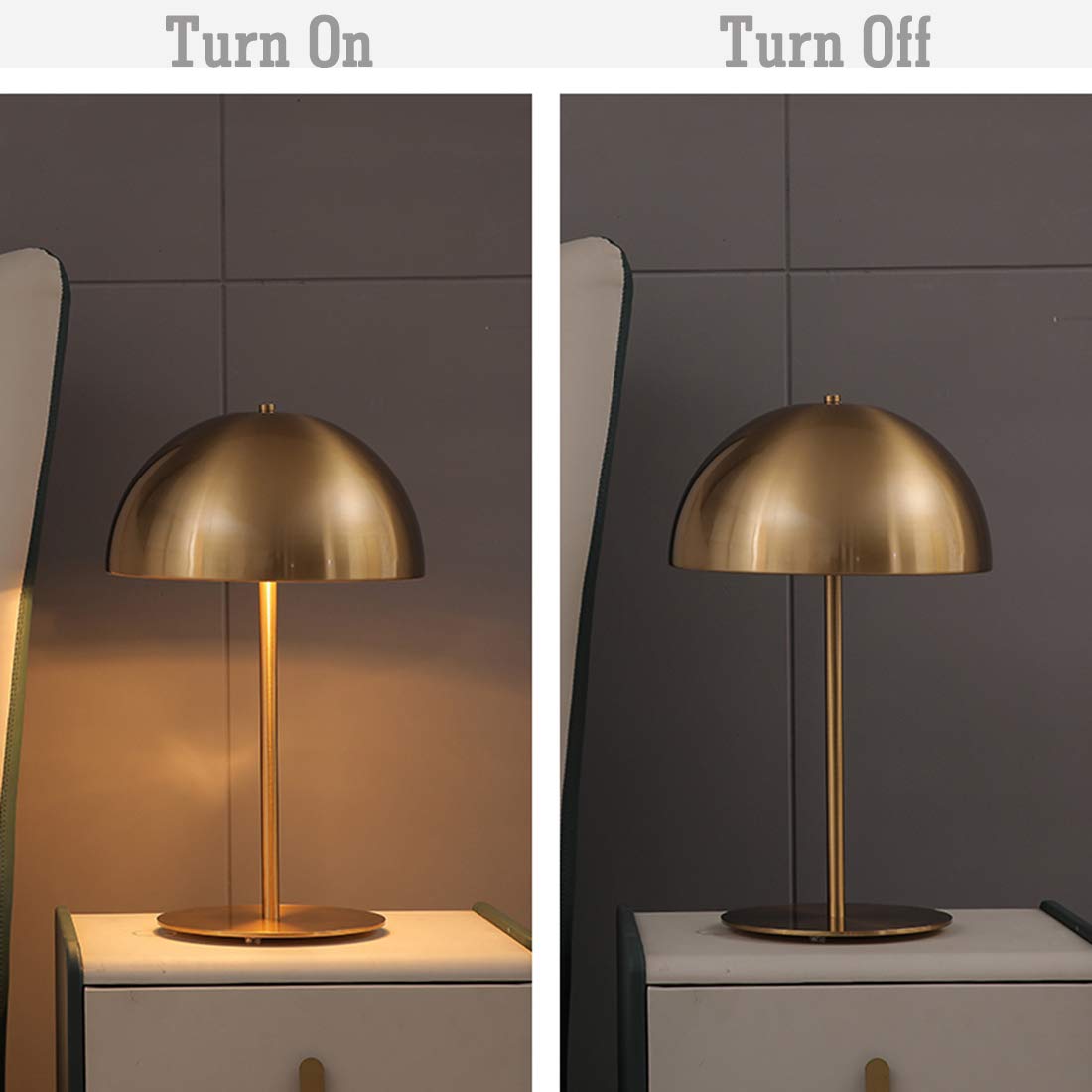 Mideval Metal Mushroom Bedside Table Lamp 6