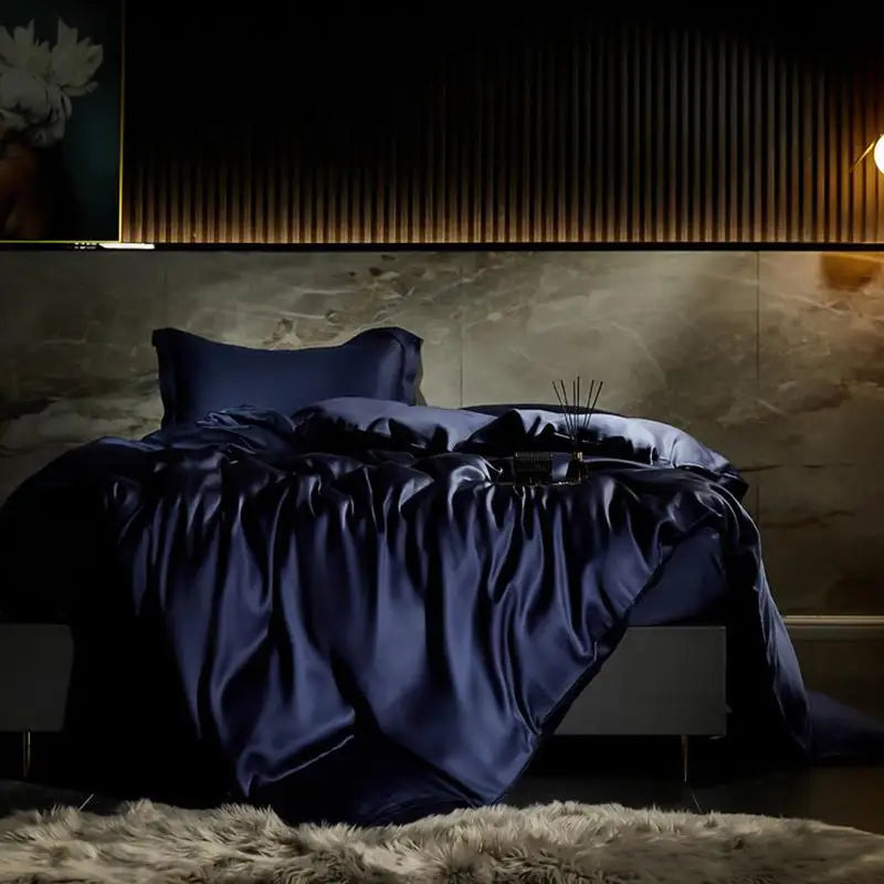 Midnight Elegance Lyocell Silk Bedding Set 0