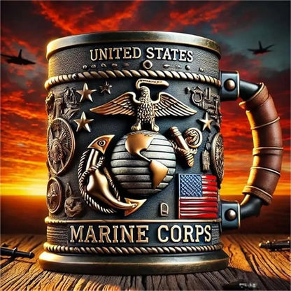 Military 3D Mug Beautiful Army Themed Creative Handmade Military Coffee Mug Gift for Veterans Kitchen Dining Drinkware 2