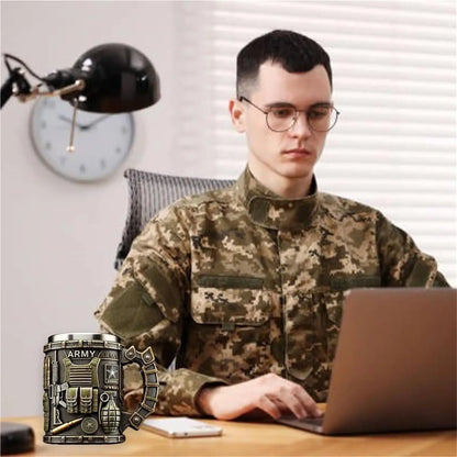 Military 3D Mug Beautiful Army Themed Creative Handmade Military Coffee Mug Gift for Veterans Kitchen Dining Drinkware 3