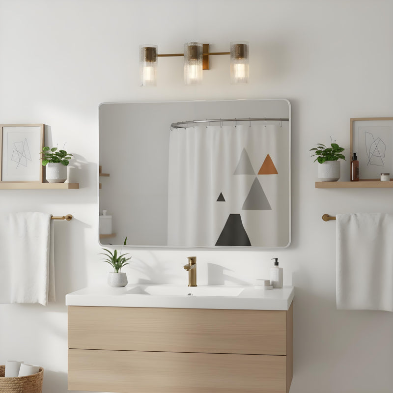 Milo Modern Ribbed Glass Column Wall Light 7