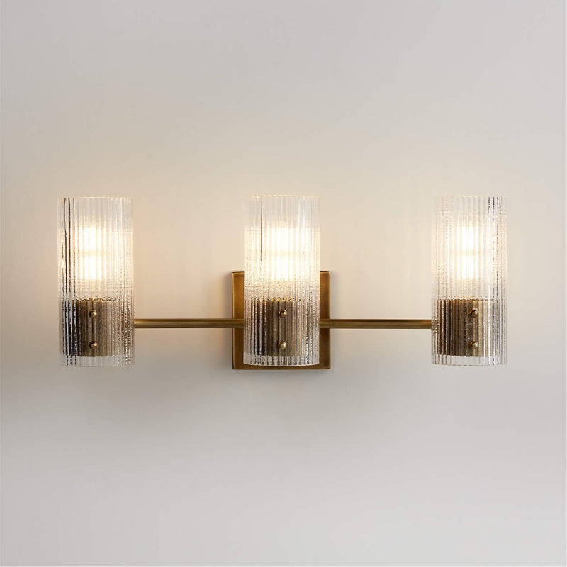 Milo Modern Ribbed Glass Column Wall Light 9