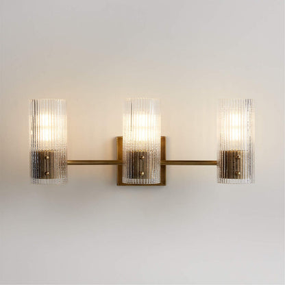 Milo Modern Ribbed Glass Column Wall Light 9