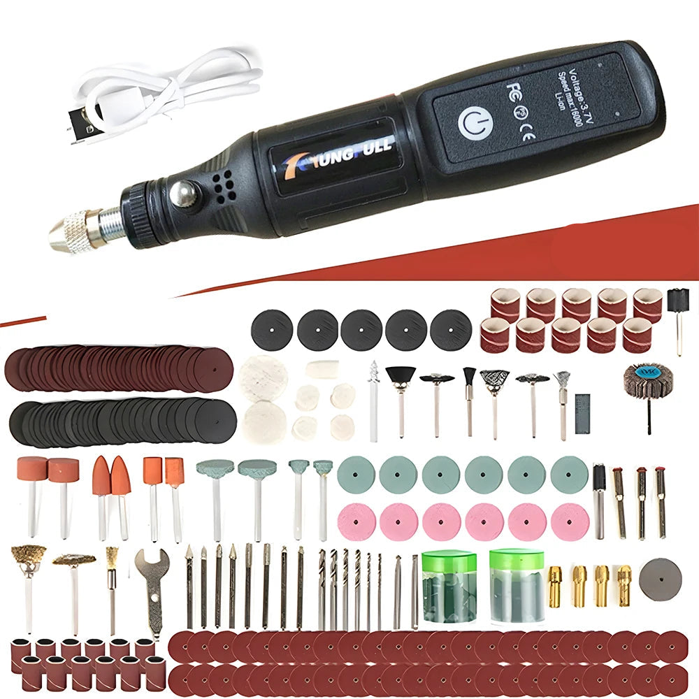 Mini Electric Drill USB Wireless Mini Handheld Drill Rotary Tool Woodworking Engraving Pen Dremel Tools for Jewelry Metal Glass 0