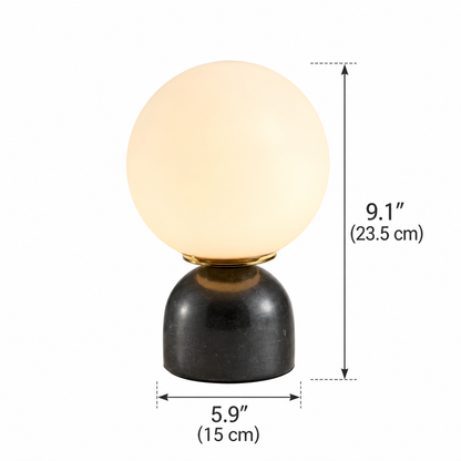 RoyaleGlow Marble Globe Table Lamp - Modern Glass Bedside Light