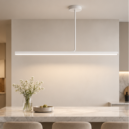 RoyaleGlow Modern Long Tube Pendant Light - Remote Dimmable Hanging Lamp