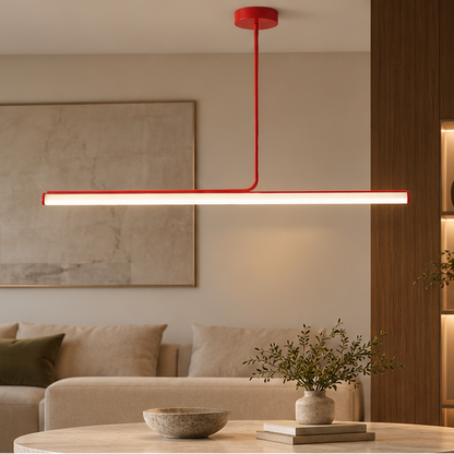 RoyaleGlow Modern Long Tube Pendant Light - Remote Dimmable Hanging Lamp