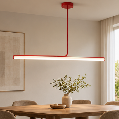 RoyaleGlow Modern Long Tube Pendant Light - Remote Dimmable Hanging Lamp