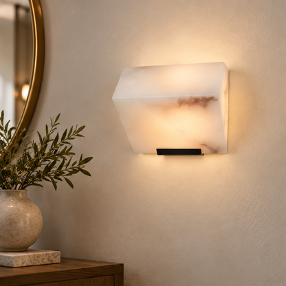 Minimalist Alabaster Facade Wall Lamp