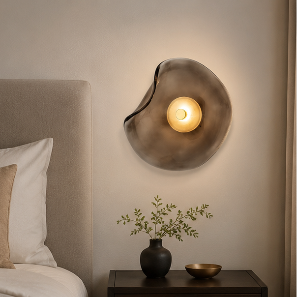 Minimalist Bent Glass Wall Fixture Lamp