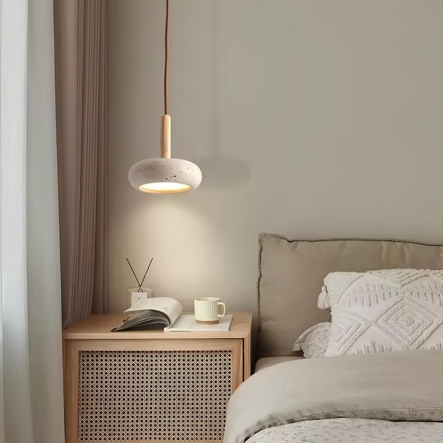 Minimalist Copper Frosted Glass Pendant Lamp – Soft Bedroom Lighting 0