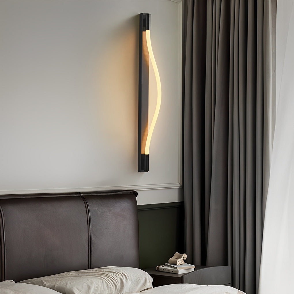 Minimalist Handwoven Ropes Flexible LED Metal Black Modern Wall Lamp 2