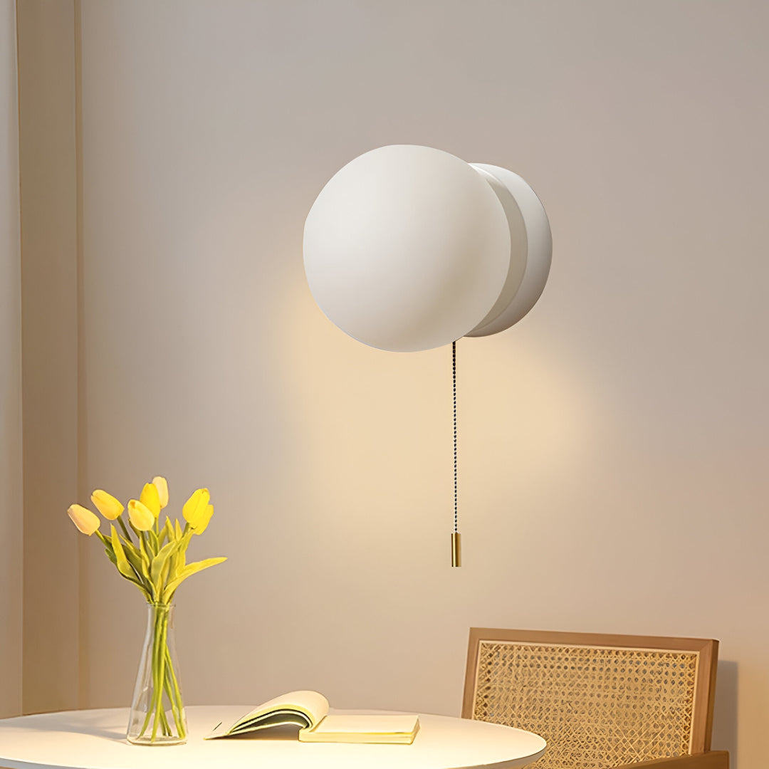 Minimalist Nordic LED glass globe wall light with cord 3