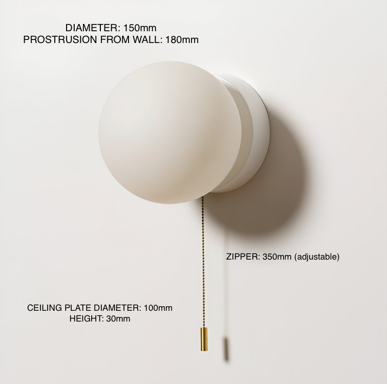 Minimalist Nordic LED glass globe wall light with cord 6