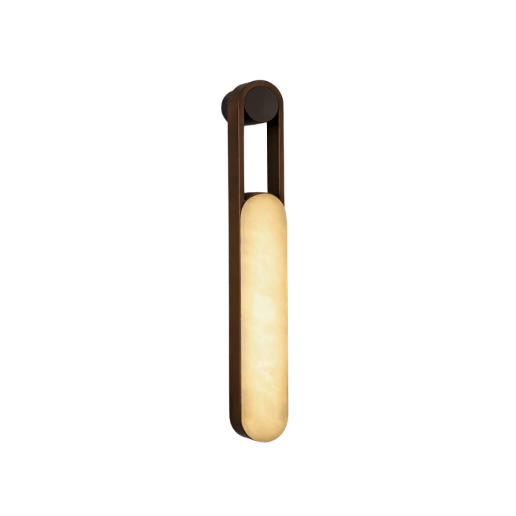 Minimalist Oblong Alabaster Wall Lamp 0