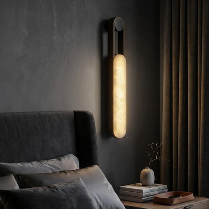 Minimalist Oblong Alabaster Wall Lamp 2