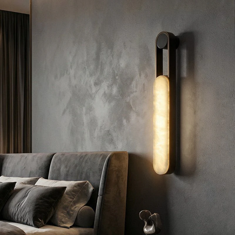 Minimalist Oblong Alabaster Wall Lamp 3