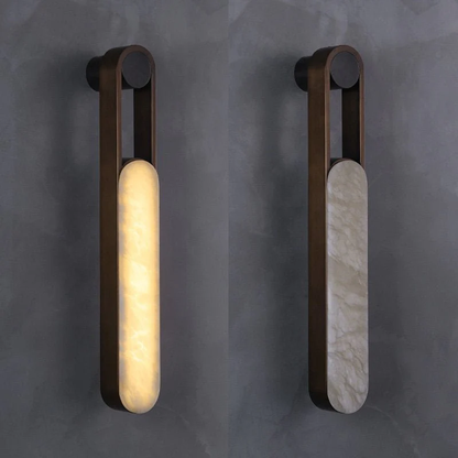 Minimalist Oblong Alabaster Wall Lamp 4