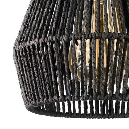 Minimalist Paper Rattan Handmade Black Japanese-style Pendant Lights 4