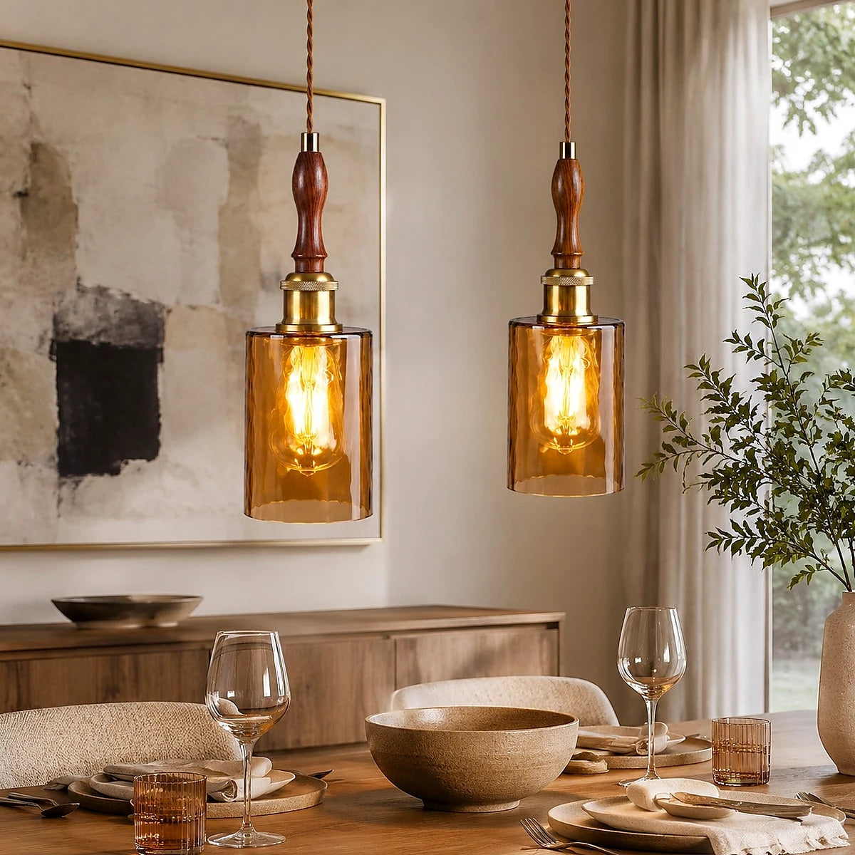 Minimalist Retro Glass Pendant Light 4
