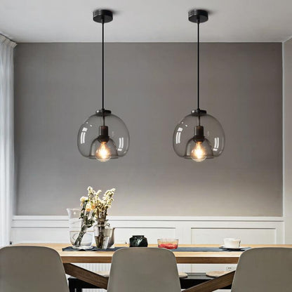 Minimalist Smoked Glass Dome Pendant Light 1-light 0