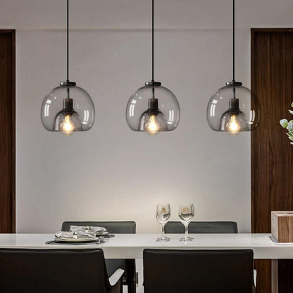 Minimalist Smoked Glass Dome Pendant Light 1-light 4