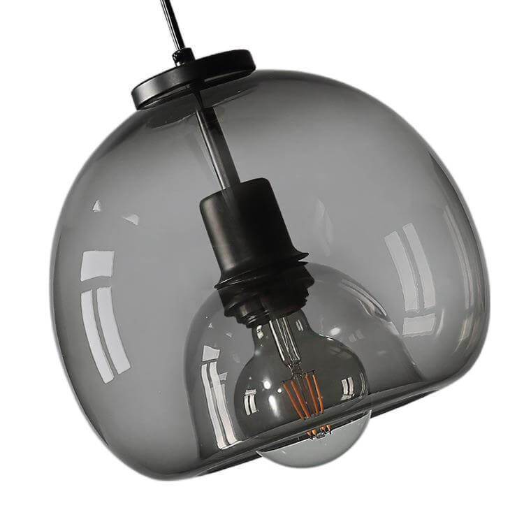 Minimalist Smoked Glass Dome Pendant Light 1-light 6