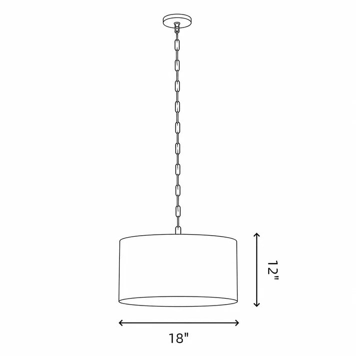 Royelux Modern Farmhouse White Linen Drum Pendant Light