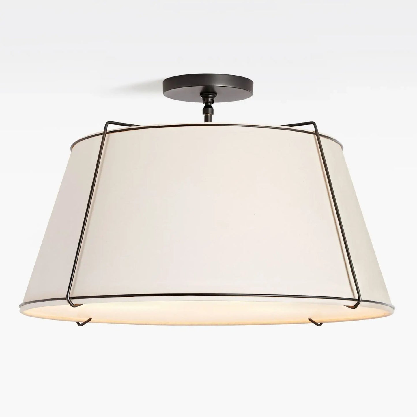 Mireya Modern Farmhouse Linen Drum Ceiling Light 12