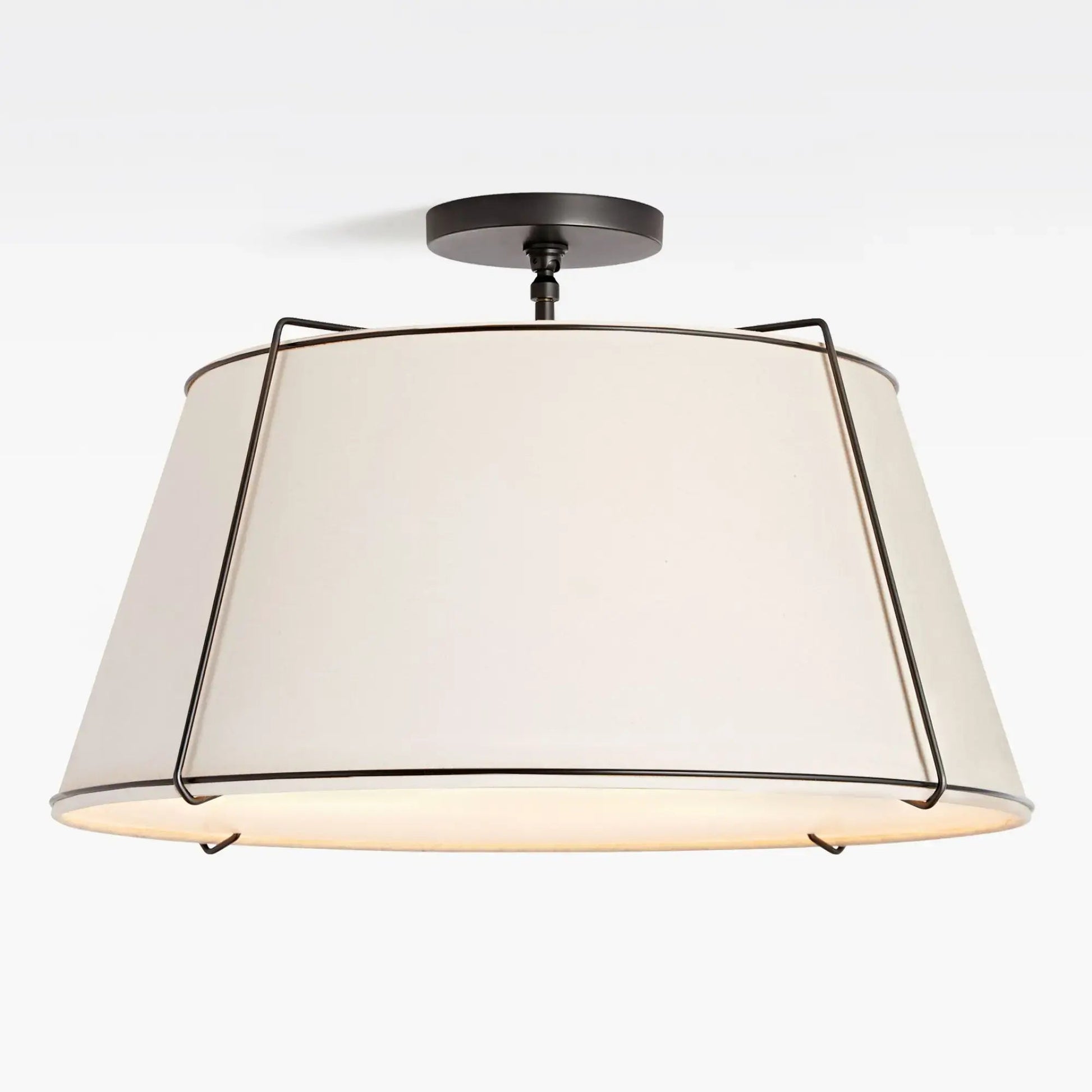 Mireya Modern Farmhouse Linen Drum Ceiling Light 12