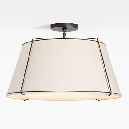 Mireya Modern Farmhouse Linen Drum Ceiling Light 12