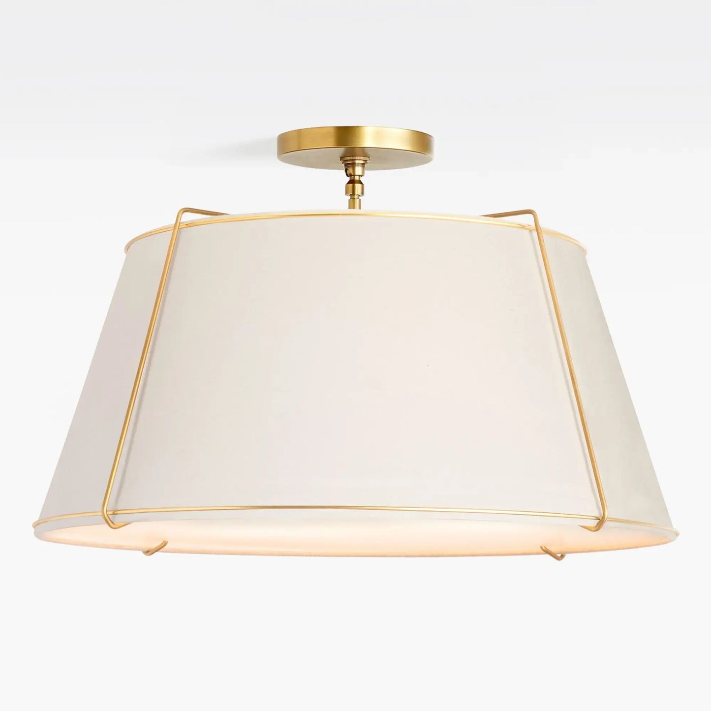 Mireya Modern Farmhouse Linen Drum Ceiling Light 14