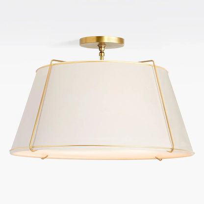 Mireya Modern Farmhouse Linen Drum Ceiling Light 14