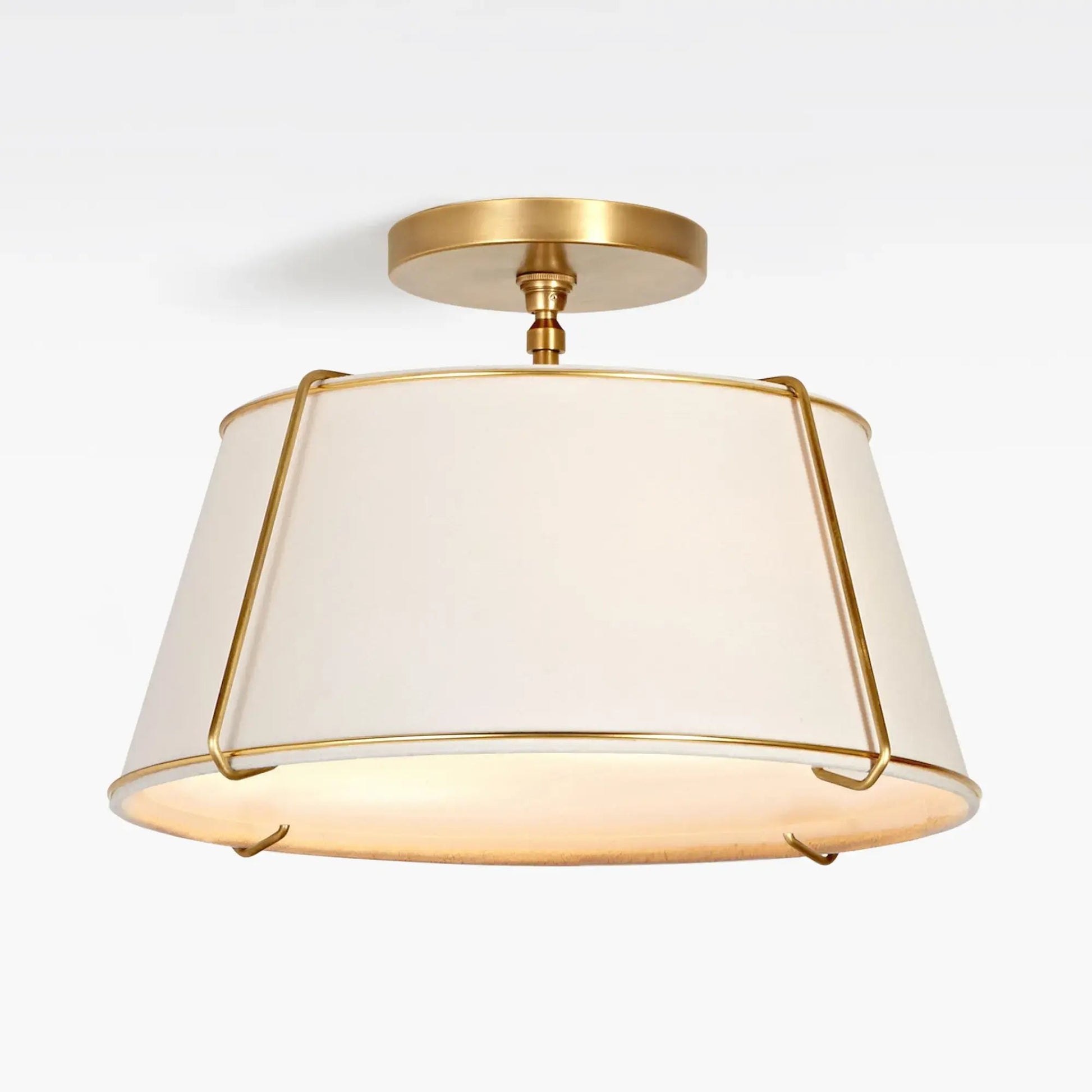 Mireya Modern Farmhouse Linen Drum Ceiling Light 15