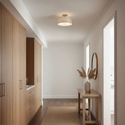 Mireya Modern Farmhouse Linen Drum Ceiling Light 6