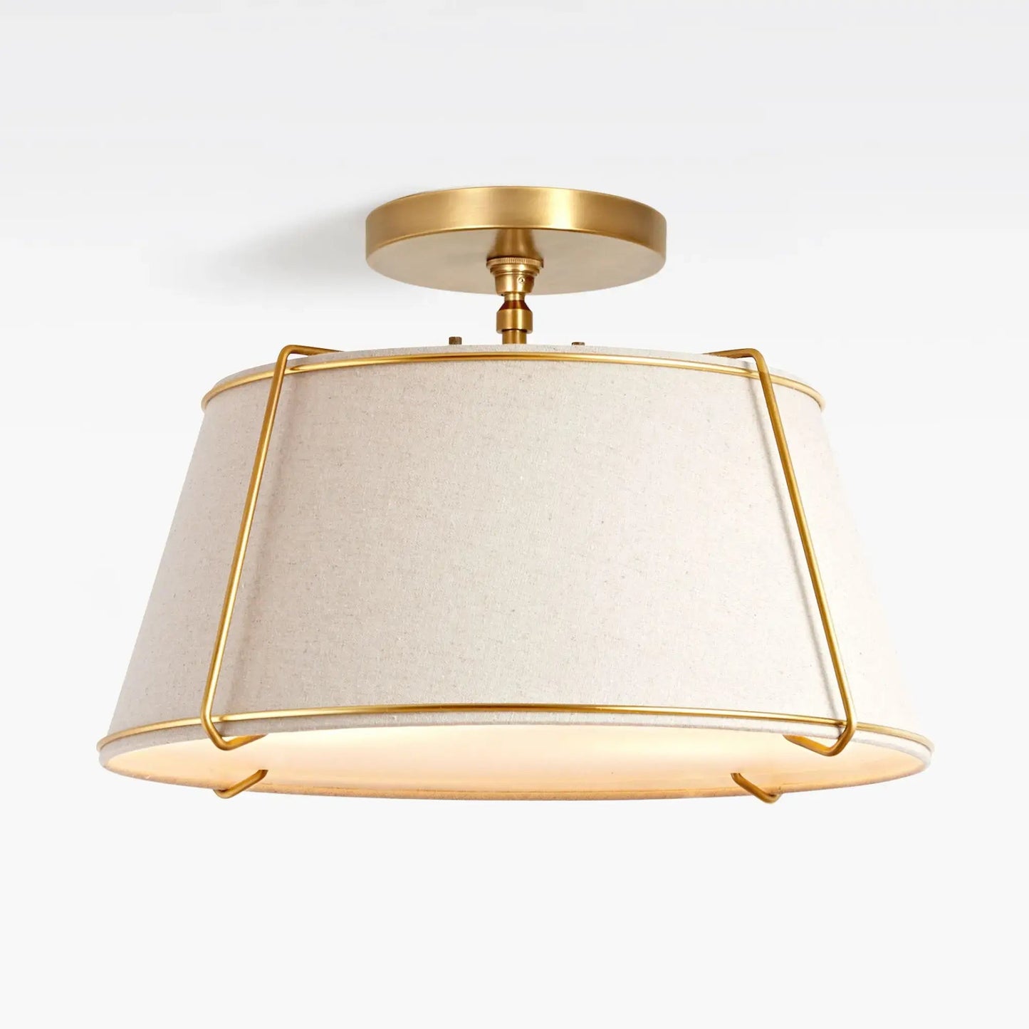 Mireya Modern Farmhouse Linen Drum Ceiling Light 9