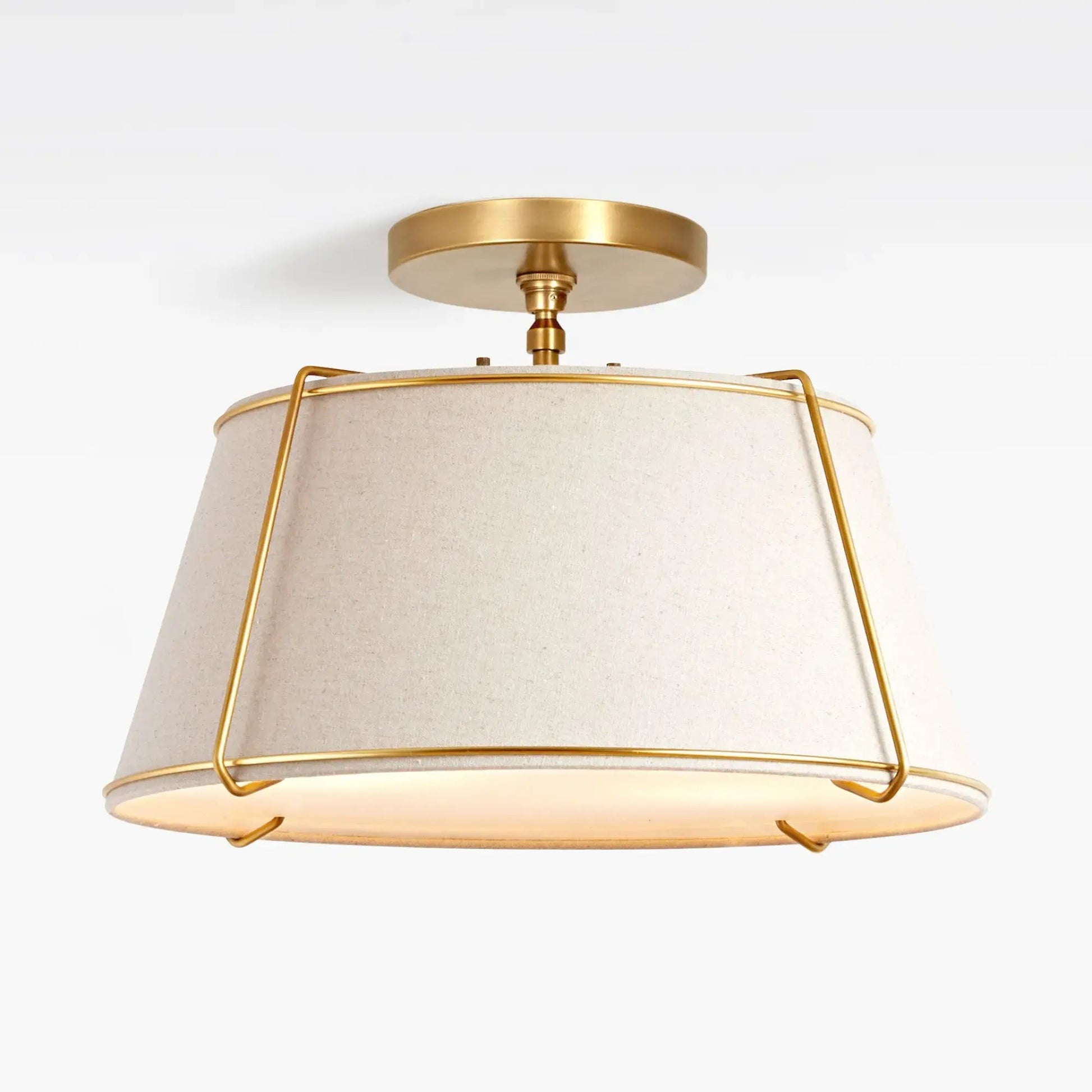 Mireya Modern Farmhouse Linen Drum Ceiling Light 9