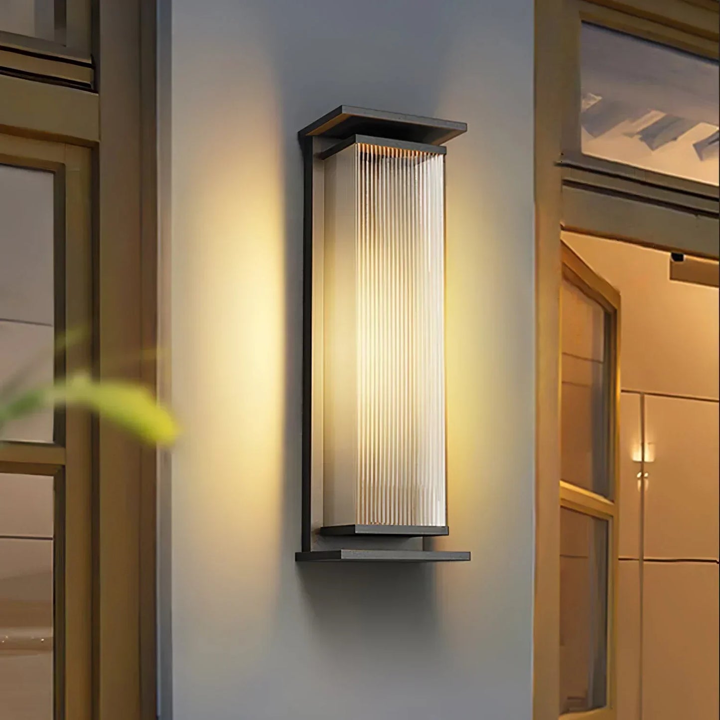 RoyaleGlow Modern Outdoor Wall Sconce - Stainless Steel & Acrylic Weatherproof Light
