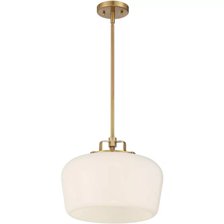 RoyaleGlow Modern Antique Brass Opal Glass Pendant Light for Kitchen Island