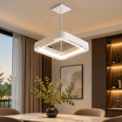 RoyaleGlow Flush Mount Bladeless Ceiling Fan With LED Light And Remote