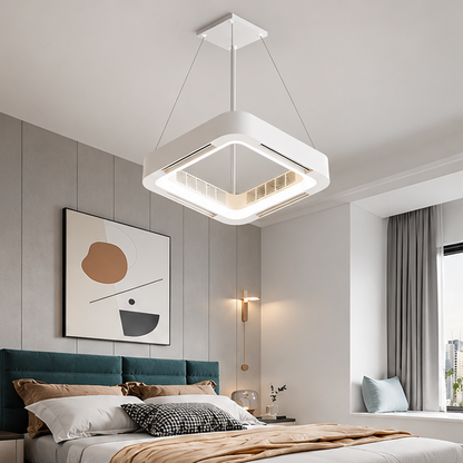 RoyaleGlow Flush Mount Bladeless Ceiling Fan With LED Light And Remote