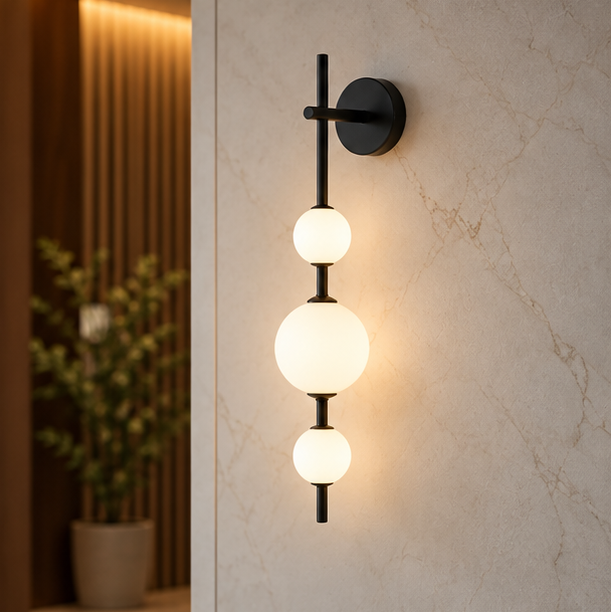 RoyaleGlow Modern LED Wall Sconce Glass Globe Light Fixture
