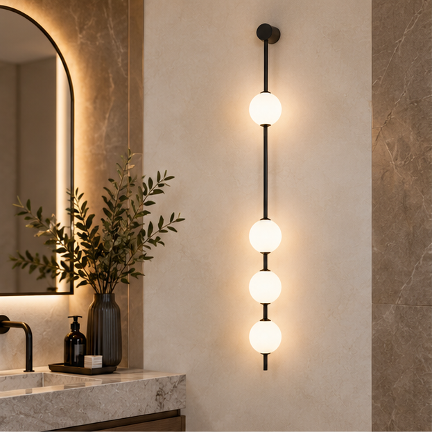 Royelux Modern LED Glass Globe Wall Sconce Three Light Fixture