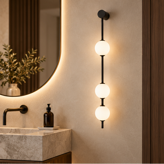 Royelux Modern LED Glass Globe Wall Sconce Three Light Fixture