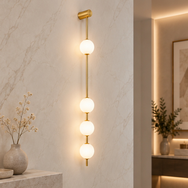 Royelux Modern LED Glass Globe Wall Sconce Three Light Fixture