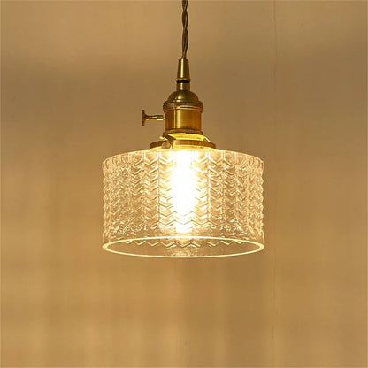 RoyaleGlow Stunning Cylinder Glass Pendant Light – Elegant Modern Illumination - Green / A- 6.9 in (17.5 cm) x 7.48 in (19 cm) / Single Head