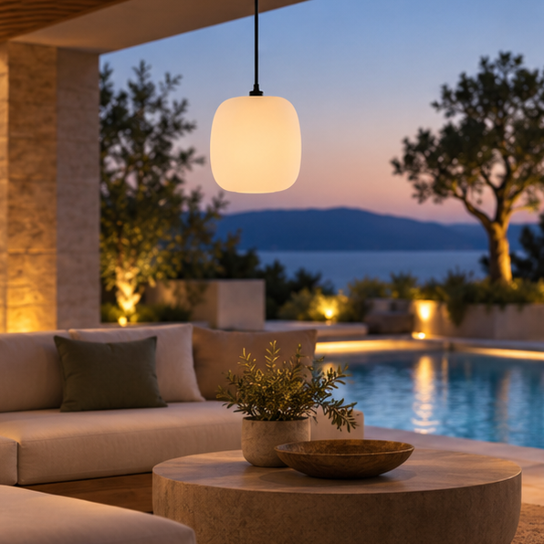 LuxRoyale Waterproof LED Outdoor Hanging Pendant Light Fixture For Porch And Patio